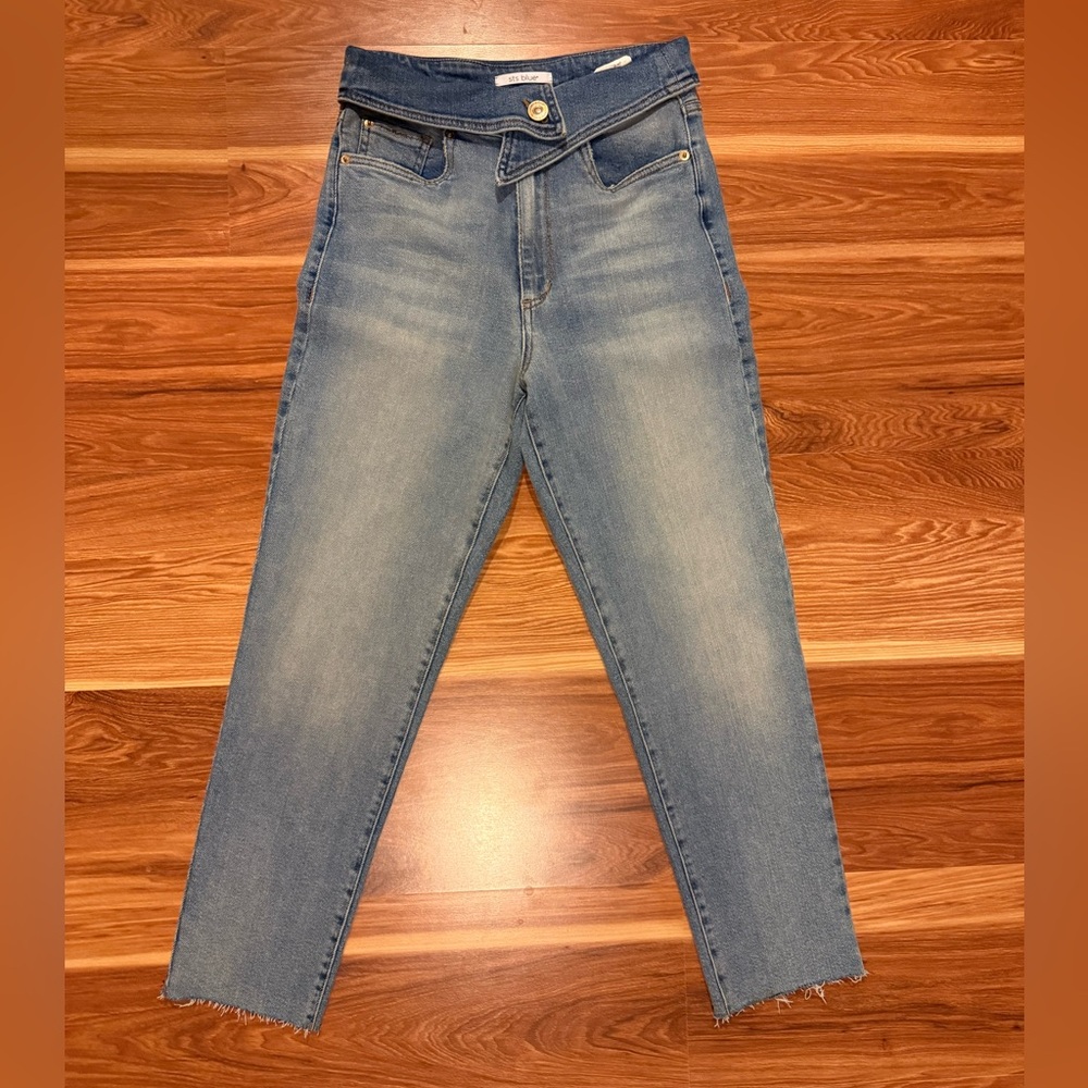 STS Blue Light Wash High-Rise Fold Over Waist Jeans